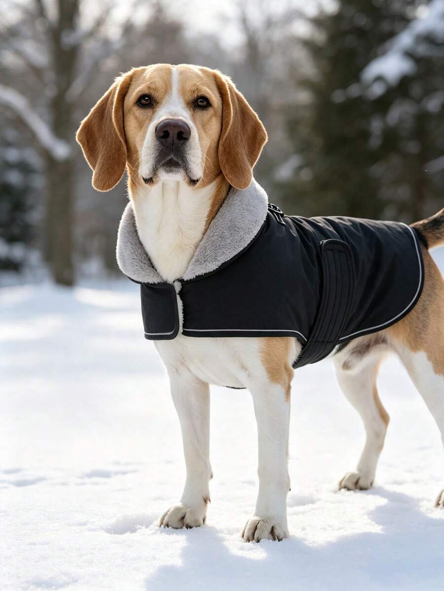 Metglad Dog Winter Jacket, Pet Cold Protection Coat With Traction Rope Link Loop, High Reflectivity, Adjustable Size Cold Weather Dog Vest, Suitable For Small, Medium And Large Dogs