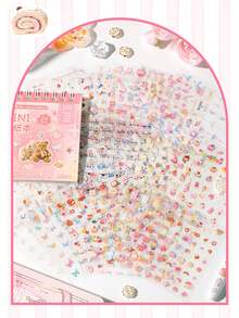 Este es un lindo libro de pegatinas DIY, que contiene talla grande de 1000 materiales de pegatinas adorables sin cortar, incluido un pequeño libro de pegatinas con nariz. Su característica son los diversos patrones lindos, adecuados para planificadores creativos lindos para collage de etiquetas, diarios de basura y accesorios decorativos de planificación creativa de múltiples escenas. - Unitalla - Ver 15