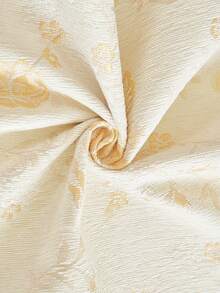 1pc French Vintage Floral Jacquard Sofa Cover, Chenille Lace Ruffle Tassel Edge Non-Slip Sofa Pad Protector, All Season Living Room Decor Sofa Slipcover - Beige - View 10