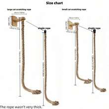 1pc Solid Wood Sisal Rope Wall-Mounted Cat Climbing Rope, Single Sisal Rope, Convenient For Cats To Naturally Scratch, Space-Saving, Wear-Resistant Thickened Cat Tree Scratching Post Cup-Style Hanging Cat Bed, Wooden And Sisal Material, Home Pet Supplies, Wall-Mounted Cat Scratching Rope Cat Tree Cat Scratching Post, Home Use - Multicolor - View 15