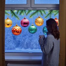 1pc Christmas Tree Branch & Colorful Ball PVC Glass Sticker, Window Glass Decor, Home Decoration Sticker - one-size - View 6