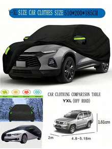 Outdoor Full Car Cover, Waterproof, Windproof, UV-Resistant, Snowproof, Dustproof Car Protection Cover, Equipped With Reflective Warning Strips And Windproof Fixing Ropes, Suitable For Sedan, SUV And Hatchback Universal - Multicolor - View 25
