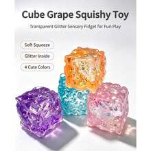 1pc Cute Transparent Irregular Cheese Block Fidget Toy, Shimmer Sequin Crystal Squeeze Squishy, Random Color Stress Relief Toy For Girls Teens - Multicolor - View 1