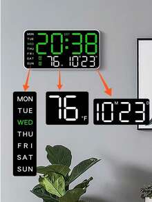 1-Piece Multifunctional Smart Lamp, Digital Alarm Clock With Decorative Light, Adjustable Brightness, Date Display, And USB Power - Sleek Rectangular Design - 1PC - View 4
