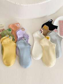 10pairs Spring/Summer Short Cartoon Embroidery Low Cut Women's Socks - Multicolor - View 7