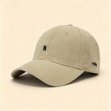 1pc Letter N & 1768 Embroidered Baseball Cap Solid Color Adjustable Soft Brim Casual Sun Hat Unisex Outdoor Sports Cap - Multicolor - View 9