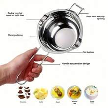 Chocolate Melting Pot; Stainless Steel Small Household Double-Layer Bain-Marie Heating Process; DIY Baking Tool; Making Chocolate Desserts And Dipping Sauces; Candy Handmade Home Afternoon; Creative Cooking; Practical Kitchen Essentials - Silver - View 10