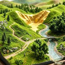 Tree Powder Model Green Plant Tufted For DIY Miniature Lowland Shrub Bushy Tuft Architecture Building Model Railway Fairy Garden Diorama Scenery - A - View 10
