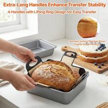 Silicone Toast Baking Mat With Handle, Non-Stick Reusable Toast Baking Mat, Silicone Baking Mat, Suitable For Dutch Oven And Rectangular Toast Baking Pan, Convenient Toast Lifting Mat For Easy Removal Of Toast Bread, Smooth Surface Reusable Baking Accessory, Washable Durable Baking Mat, Suitable For Homemade Bread, Cake, Pastry, Meatloaf, No Need For Baking Parchment Paper, Home Kitchen Baking Silicone Baking Mat For Oven Use - View 3