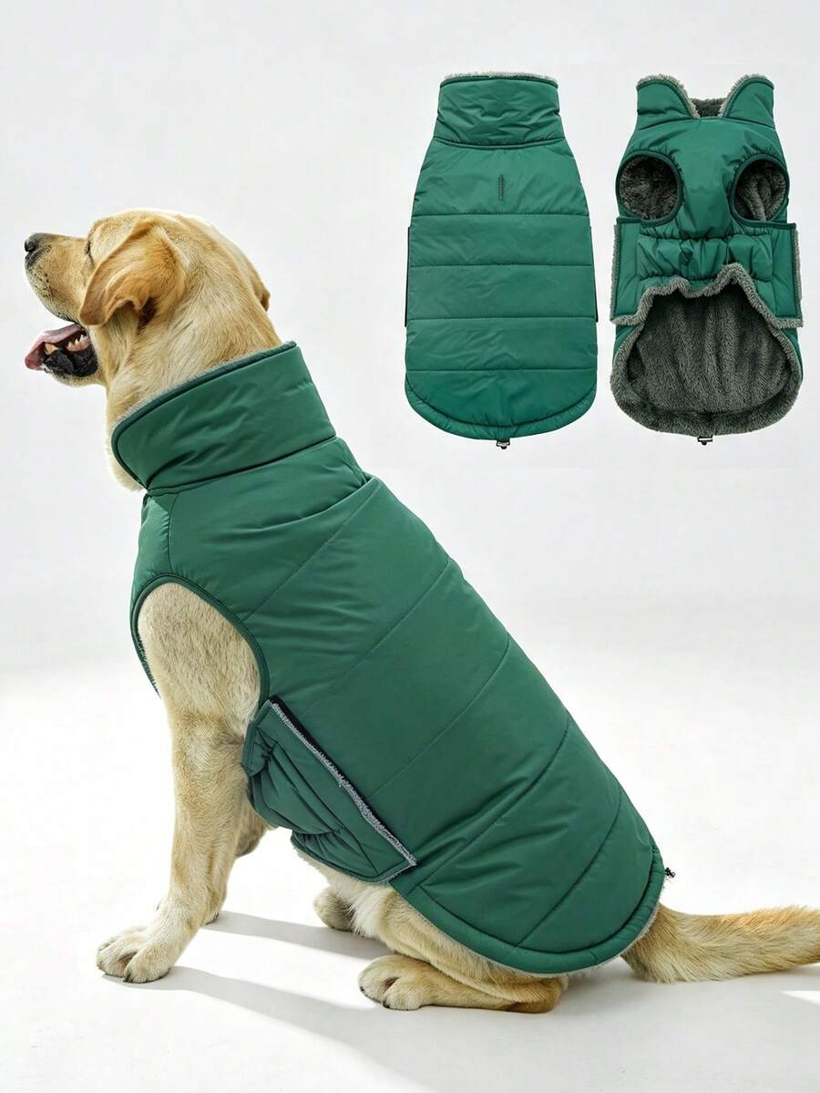 Dog Winter Warm Coat With Soft And Comfortable Thick Fleece Lining, Easy To Put On And Take Off, Suitable For Snow Walking And Cold Weather, Medium To Large Dog Vest