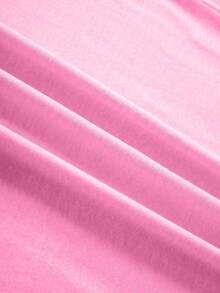 Kaos Lengan Pendek Leher Bulat Longgar Bergambar "GYM GIRL" Ukuran Plus, Kasual Musim Panas Warna Pink - Hot Pink - View 3