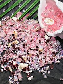 Ocean Theme DIY Handmade Beads & Decorative Elements, Mixed Color Shells, Pearl Pendants, Crystal Beads & Rhinestones, Mermaid Jewelry Making Materials, Resin Art, Scrapbooking & DIY Decorative Accessories - Multicolor - View 4