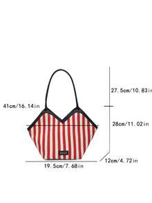 Fashion Versatile New Design Popular Premium Texture Shoulder Underarm Bag Casual Tote Handbag Suitable For Shopping, Dating Vintage Striped Women's Bag - Multicolor - View 4