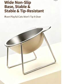 4/2/1PcsCat Elevated Bowl 304 Stainless Steel 15° Tilted Design Neck Protection Healthy Feeding Bowl Anti-Shatter And Anti-Fall Pet Bowl - Multicolor - View 10