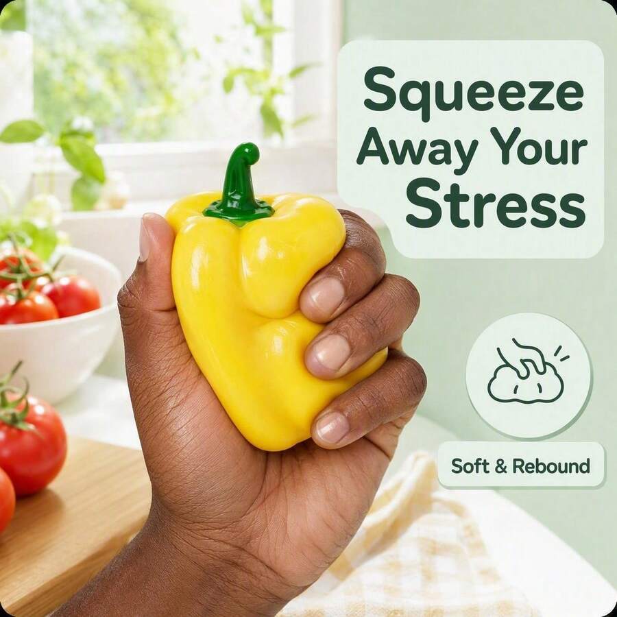 Realistic Sweet Pepper Squeeze Fidget Toy Crunch ASMR Sound Effect Stress Relief Decompression Toy For Adults - Multicolor - View 1