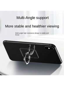 2pcs Transparent Phone Ring Holder Rotating Support Stand Strong Adhesive PC Acrylic Phone Finger Ring - Multicolor - View 6