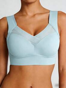 5pcs, EssElegance, Bra, Wireless, Comfortable, Push-Up, High Elasticity, Breathable - Multicolor - View 6