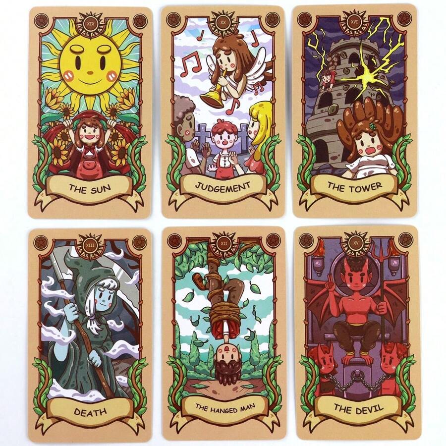 Joyful Journey Tarot Cards 78pcs 10*6cm English Version Divination Fate Reading Casual Card Game Birthday Gift Party Entertainment Beginner Collection - Multicolor - View 1