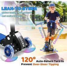 Patinete Infantil de 3 Ruedas con Luces LED para Niños y Niñas, Scooter Plegable Ajustable en Altura, Diseño de Dirección por Inclinación, Plataforma Ancha Antideslizante, Patín Estable para Exterior, Juego y Regalo Infantil - Rosa - Ver 5