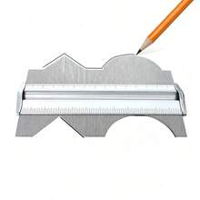 Metal Contour Gauge With Built‑In Ruler, Irregular Shape Profile Duplicator, Multi‑Purpose Curve & Contour Measuring Tool - B - View 5