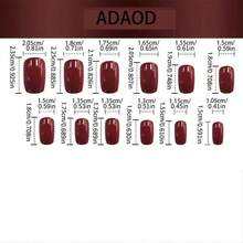 24PCS Autumn/Winter Caramel Brown & Milk Coffee Plaid Wearable Nails, Medium Square Shape, Skin-Flattering Handmade Press-On False Nails, Removable Nail Stickers - Mocha Brown - View 6