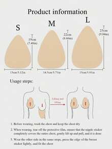 2 Pairs Non‑Woven Breast Lift Nipple Patch, Invisible Adhesive Anti‑Sagging Nipple Covers, Breathable Disposable Chest Stickers For Backless Outfits - Multicolor - View 6