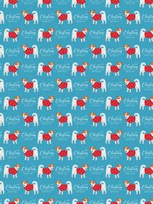 1 Roll Of Christmas Gift Wrapping Paper Featuring A Pattern Of Dogs Wearing Red Christmas Outfits;Perfect For Christmas Gift Wrapping,Holiday Party Decor,Home Festive Decoration,DIY Craft,Festive Favour Wrapping Dimensions: 43 Cm X 300 Cm. - A - View 5
