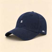 1pc Letter N & 1768 Embroidered Baseball Cap Solid Color Adjustable Soft Brim Casual Sun Hat Unisex Outdoor Sports Cap - Multicolor - View 8