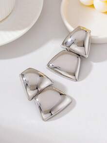1 Pair Fashionable Retro Geometric Glossy Enamel Women's Earrings - Geometric Painted Earrings - View 3
