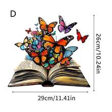 1pc Funny Magic Book Wall Sticker, Flowers And Butterflies Blooming From Book, Suitable For Home Decor, Wall Decor, Room Decor, Office Decor, Dorm Decor, PVC Waterproof Material, Removable - Magic Book Wall Stickers - View 13