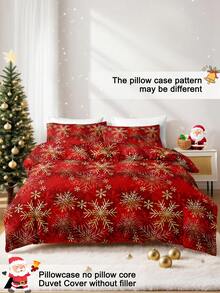 2/3 pièces Ensemble de housse de couette Noël Renne & Flocon de neige, literie douce et respirante anti-boulochage toutes saisons, sans couette incluse, résistant aux plis, lavable en machine, convient pour lit simple, double, queen, king, plusieurs couleurs, décoration de chambre de Noël, cadeau de fête - Multicolore - Voir 4