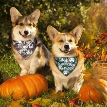 3pcs 24.8*11 Inch Thanksgiving Dog Bandanas, Classic Plaid Pattern, Suitable For Autumn, Halloween And Christmas - Triangle Bandanas And Scarves For Medium Dogs And Cats, Perfect Pet Accessories And Decorations - Multicolor - View 3
