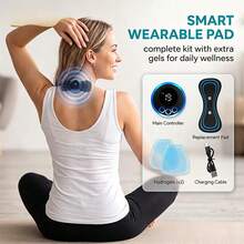 Masajeador de cuello  Mini con parche para masaje corporal completo, 8 modos y 19 niveles de intensidad para una experiencia versátil en el cuello, abdomen, pies, hombros, brazos y más - 1 unidad - Ver 4