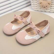 Pink Sequin Bow Mary Jane Princess Shoes For Girls - Baby Pink - View 2