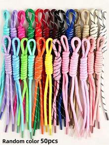 6/12/30/50/100pcs Handmade Women's Keychain Pendant Set, Colorful Fashion Nylon Rope Bag Charm Phone Chain Woven Knot Decoration - Multicolor - View 12