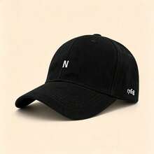 1pc Letter N & 1768 Embroidered Baseball Cap Solid Color Adjustable Soft Brim Casual Sun Hat Unisex Outdoor Sports Cap - Multicolor - View 7