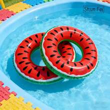 1pc/Set Watermelon Shaped Swim Ring, 70/80/90 Size Optional, Thickened PVC Inflatable Swim Ring, Indoor/Outdoor Water Play Equipment, Adult Summer Swimming Essential - Multiple Styles - View 4