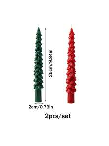 3pcs/2pcs/1pc Christmas Tree Taper Candles, Unscented Tree Shaped Taper Candles, For Christmas Decoration, Home Centerpiece Decor, Candlelight Dinner, Birthday Party, Best Choice For Female Friends, Holiday Gifts (Green Red White) - Christmas Flameless Candle - View 12
