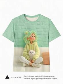 Women's Summer Casual Round Neck Short Sleeve Simple T-Shirt - Multicolor - View 3