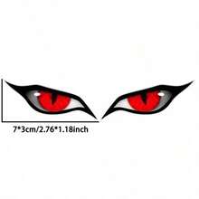 1 Set Of 2 Cool And Personalized Devil Eye Car Rearview Mirror Decorative Stickers, Dustproof, Waterproof, Sunproof, Scratch-Covering Creative Stickers, Available In Large And Small Sizes, Stylish And Domineering Style - A - View 2