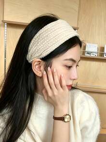 1pc Vintage Knitted Wide Headband, Elegant & Minimalist, Suitable For Commuting, Makeup, Daily Wear And Vacation - Multicolor - View 6