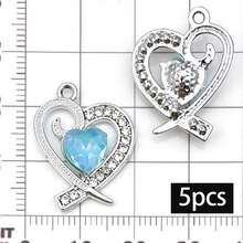 5/20pcs Blue Rhinestone Charms Star Moon Bat Heart Dolphin Shell Butterfly Pendant For DIY Bracelet Necklace Earring Y2K Jewelry Making Findings - Blue - View 25