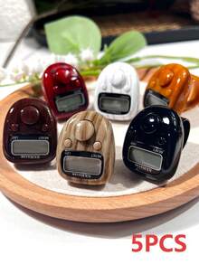 New Wood Grain Electronic LED Counter, Middle East Arabic LED Digital Display Portable Ring Counter, Stress Relief Hand-Press Counter, Faux Wood Grain Pattern Design, Compact And Convenient For Carrying, Suitable For Prayer Counting, Business Counting, Sports Counting, Daily Home Counting And More, Also A Great Choice For Holiday Gifts - Multicolor - View 18