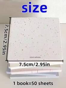 3 Random Korean-Style Colorful Ink Splatter Dot Sticky Note Pads, Solid Color Blank Square Portable Memo Pads, Minimalist Lineless Sticky Notes, Student Diary Hand-Drawn Doodle Blank Memo Pads, Small Notebooks, Back To School - Notepad - View 3