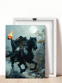 1pc Dark Academia Sleepy Hollow Headless Horseman Poster, Vintage Pumpkin Print, Gothic Halloween Decor, Bedroom Decor, Living Room Decor, Dorm Decor, Wall Art, Wall Decor, Home Decor, Room Decor, Canvas Wall Art, Poster, Framed Wall Art, Optional Frame - Horseman - View 36