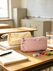 New INS Style Pencil Case, Large Capacity Cute Plush Stationery Bag, High-End Elegant Appearance, Minimalist Versatile. Minimalist Fresh Style, Student's Choice, Essential Item For Going Out. - Multicolor - View 4