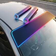 Matte Black 150cm Matte Black Car Front Windshield Sunshade Sticker Racing Style Anti-UV Sun-Blocking Strip Self-Adhesive Windshield Window Sunshade Film Modification Decorative Car Sticker - Solid Black - View 1