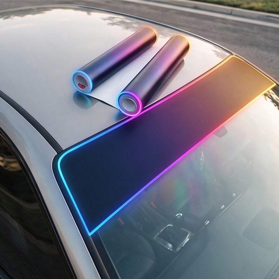 Matte Black 150cm Matte Black Car Front Windshield Sunshade Sticker Racing Style Anti-UV Sun-Blocking Strip Self-Adhesive Windshield Window Sunshade Film Modification Decorative Car Sticker - Solid Black - View 1