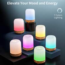 Aromatherapy Diffuser, Bedroom Essential Oil Diffuser, Quiet Home Humidifier, 250ml Aromatherapy Diffuser With 7 LED Color Options (Warm Light Optional), Built-In Auto Timer 1H/3H/6H, Auto Shut-Off Function, Suitable For Bedroom, Nursery, Hotel And Plants - White - View 10