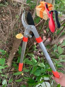Heavy Duty Anvil Pruning Shears With Sharp Blade, Telescopic Tree Trimmer, Garden Branch Cutter / Tree Pruning Shears / Branch Cutting / 55cm Compound Action Bypass Pruning Shears, Heavy Duty Aluminum Alloy Handle Tree Pruning Scissors - Lopper+Sharpener - View 2